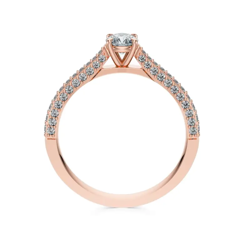 Pierścionek z różowego złota z diamentami